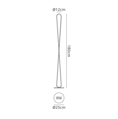 Mantra M5987 Bucle Floor Lamp 50W LED 3000K, 4300lm, Dimmable, White/Frosted Acrylic, 3yrs Warranty