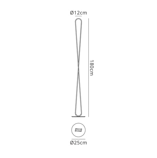 Mantra M5987 Bucle Floor Lamp 50W LED 3000K, 4300lm, Dimmable, White/Frosted Acrylic, 3yrs Warranty