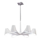 Mantra Ora 77cm Telescopic Convertible To Semi Flush 6 Light E27, Gloss White/White Acrylic/Polished Chrome, CFL Lamps INCLUDED