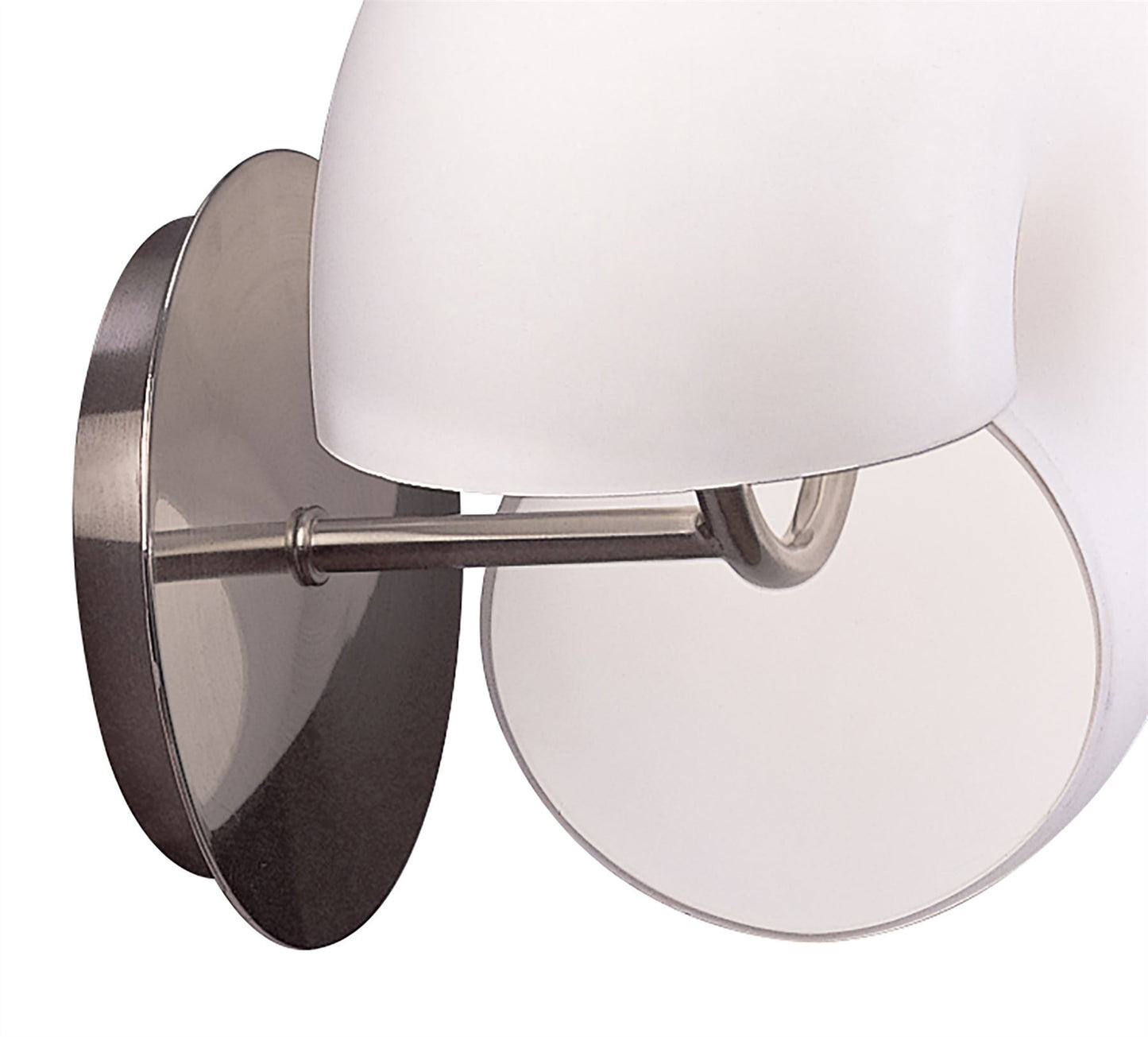 Mantra Fosil Wall Light Switched 2 Light G9, Satin Nickel/Frosted White Glass