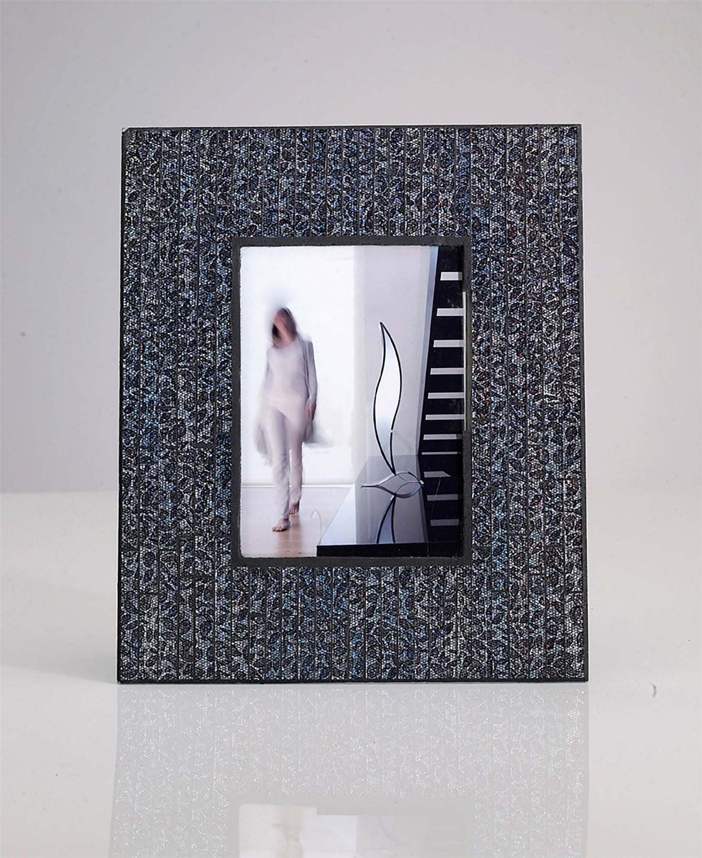 Diyas Home (DH) Silvia Mosaic Photo frame Black/Chrome Mosaic