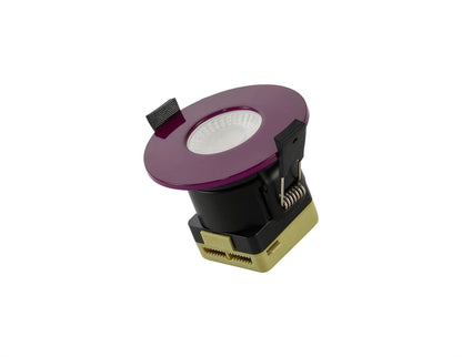 Trendi Switch Dimmable IP65 CCT LED Fire Rated Downlight in Plum Purple