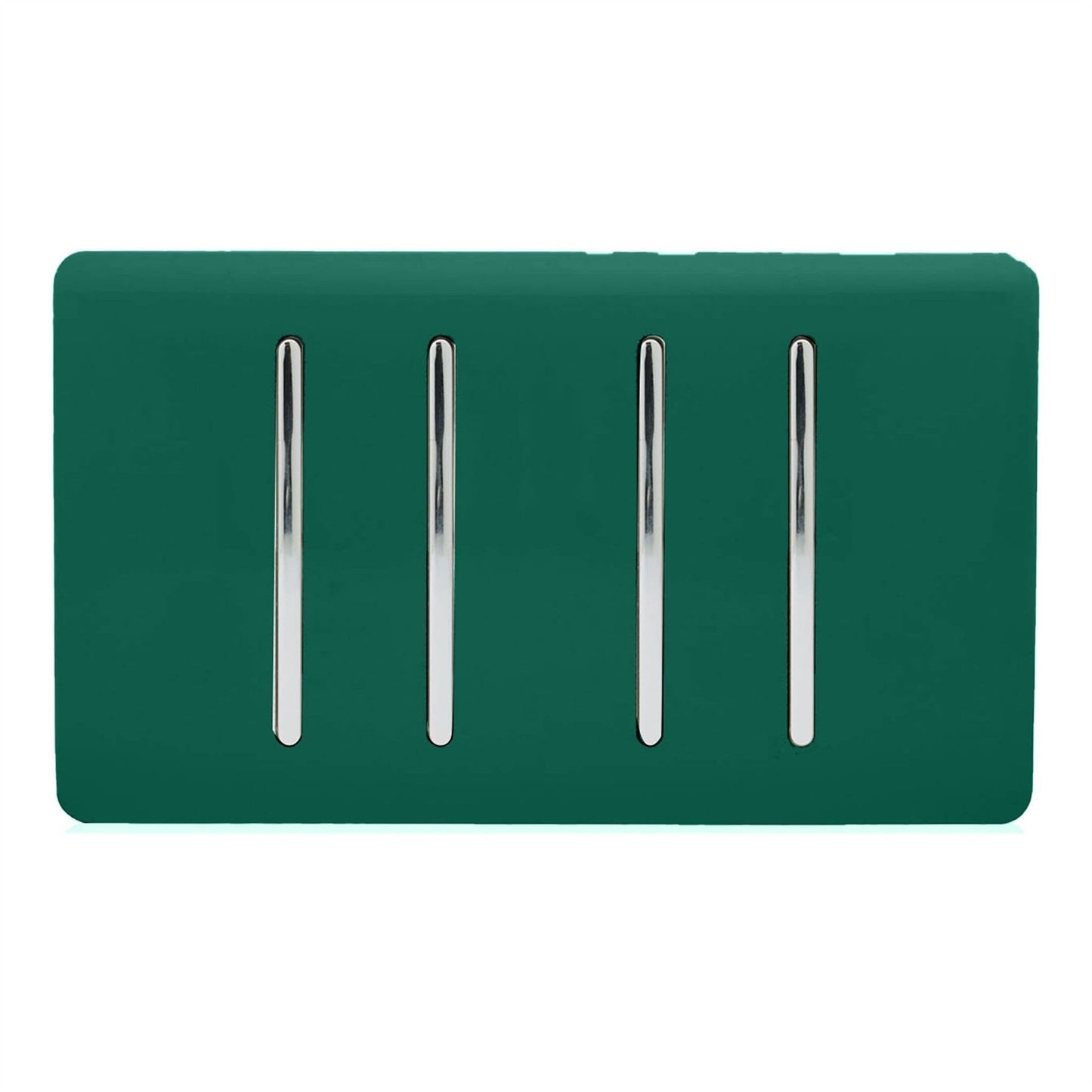 Trendi 4 Gang (2 Way & 1x Intermediate) Glossy 10 Amp Rocker Light Switch Dark Green