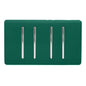 Trendi 4 Gang (2 Way & 1x Intermediate) Glossy 10 Amp Rocker Light Switch Dark Green