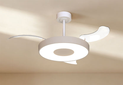 Coin Fan M 49cm 40W LED Dimmable Ceiling With Built-In 30W DC Fan, 3000-5000K Remote, APP, Alexa & Google Voice Control, 6400lm, Beige
