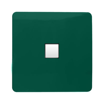 Trendi Switch 1 Gang RJ45 Cat 6 Modern Designer PC Ethernet Socket in Dark Green