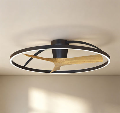 Nepal II 1m 44W LED Dimmable Light With Built-In 32W DC Reversible Fan, Black/Wood Finish c/w Remote Control, 7700lm, 5yrs Warranty