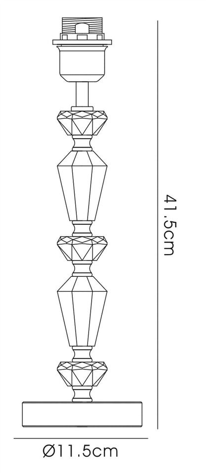 Diyas Renee Crystal Table Lamp WITHOUT SHADE 1 Light E27 Silver Finish