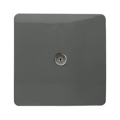 Trendi Artistic Modern Glossy Tactile TV Socket Charcoal