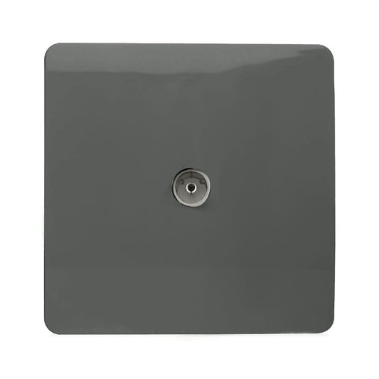 Trendi Artistic Modern Glossy Tactile TV Socket Charcoal