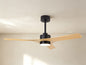 Thai 122cm 30W LED Dimmable Ceiling Light With Built-In 35W DC Fan, 2700-5000K Remote & APP Control, 2400lm, Black/Wood, 5yrs Warranty