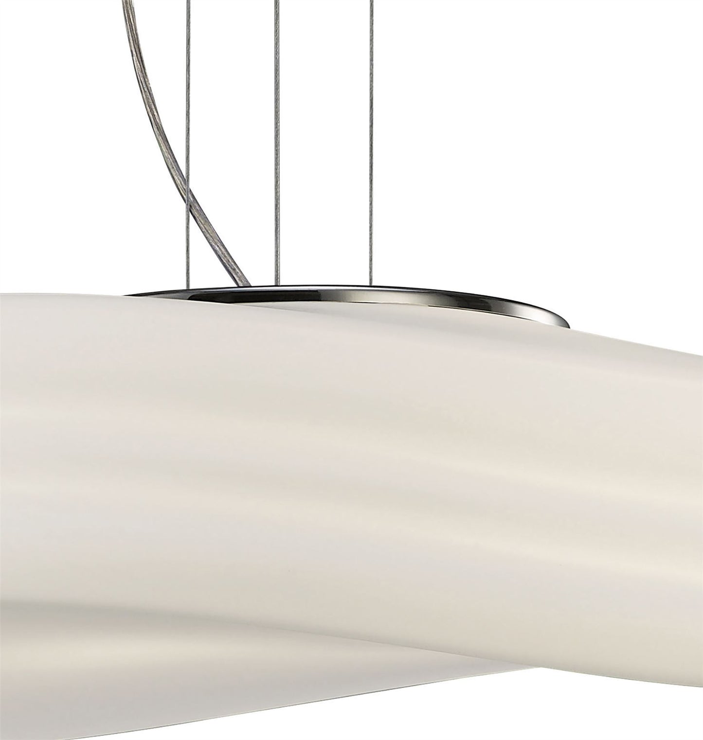 Mantra M3620 Mediterraneo Pendant 3 Light E27 Large, Polished Chrome/Frosted White Glass