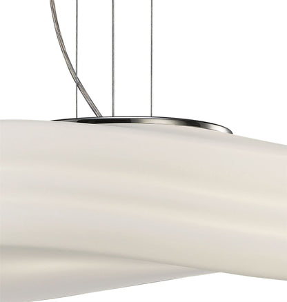 Mantra M3620 Mediterraneo Pendant 3 Light E27 Large, Polished Chrome/Frosted White Glass