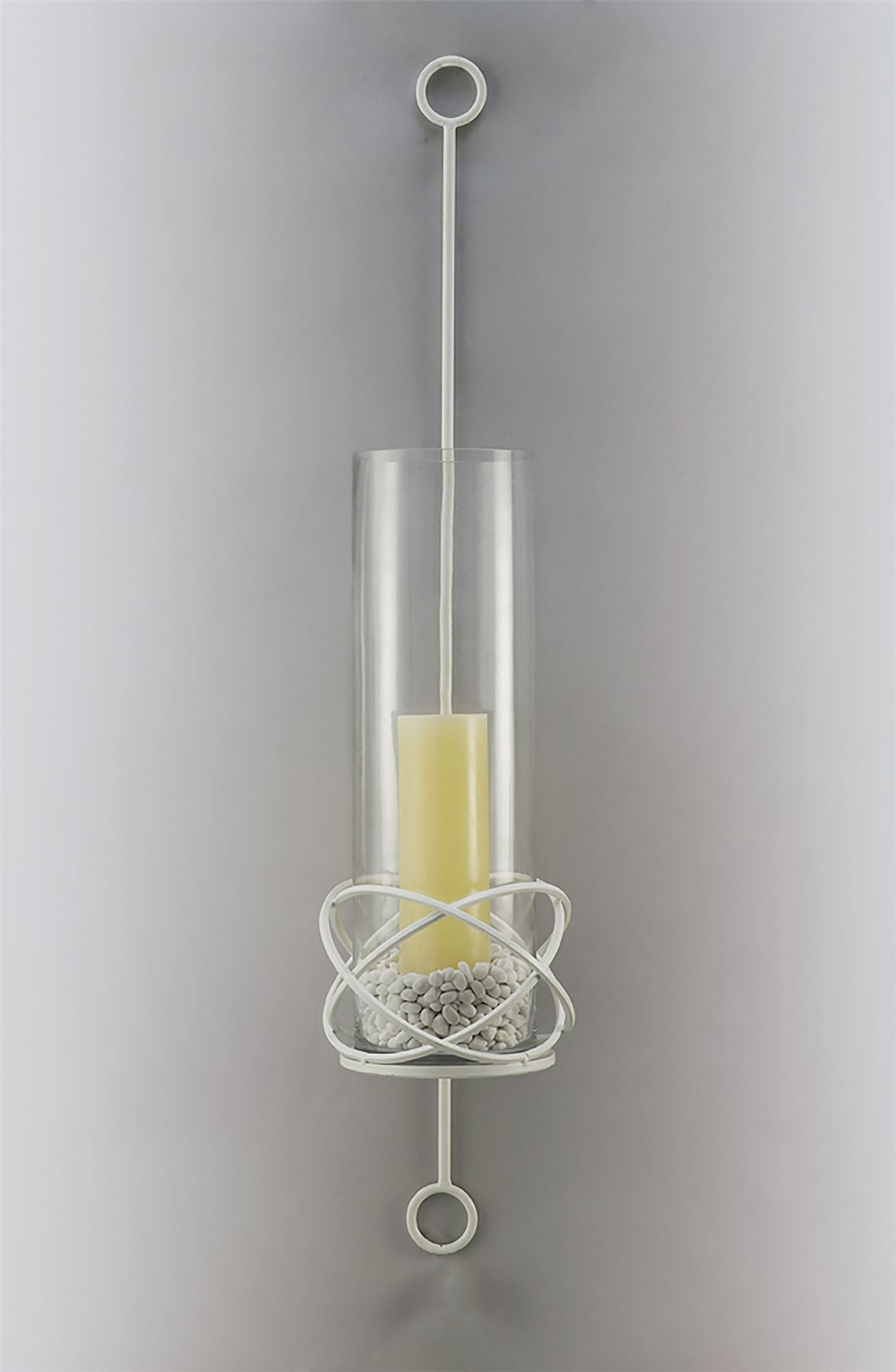 Diyas Home (DH) Oriana Wall Light Mounted Candle Holder 102Cm White/Clear Glass
