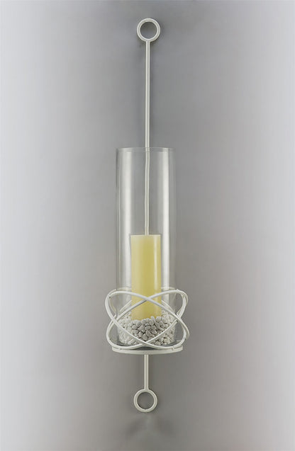 Diyas Home (DH) Oriana Wall Light Mounted Candle Holder 102Cm White/Clear Glass