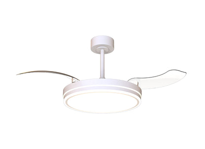 Luna 49cm 36W LED Dimmable Ceiling Light With Built-In 28W DC Fan, 3000-5000K Remote Control, 5710lm, White, 5yrs Warranty