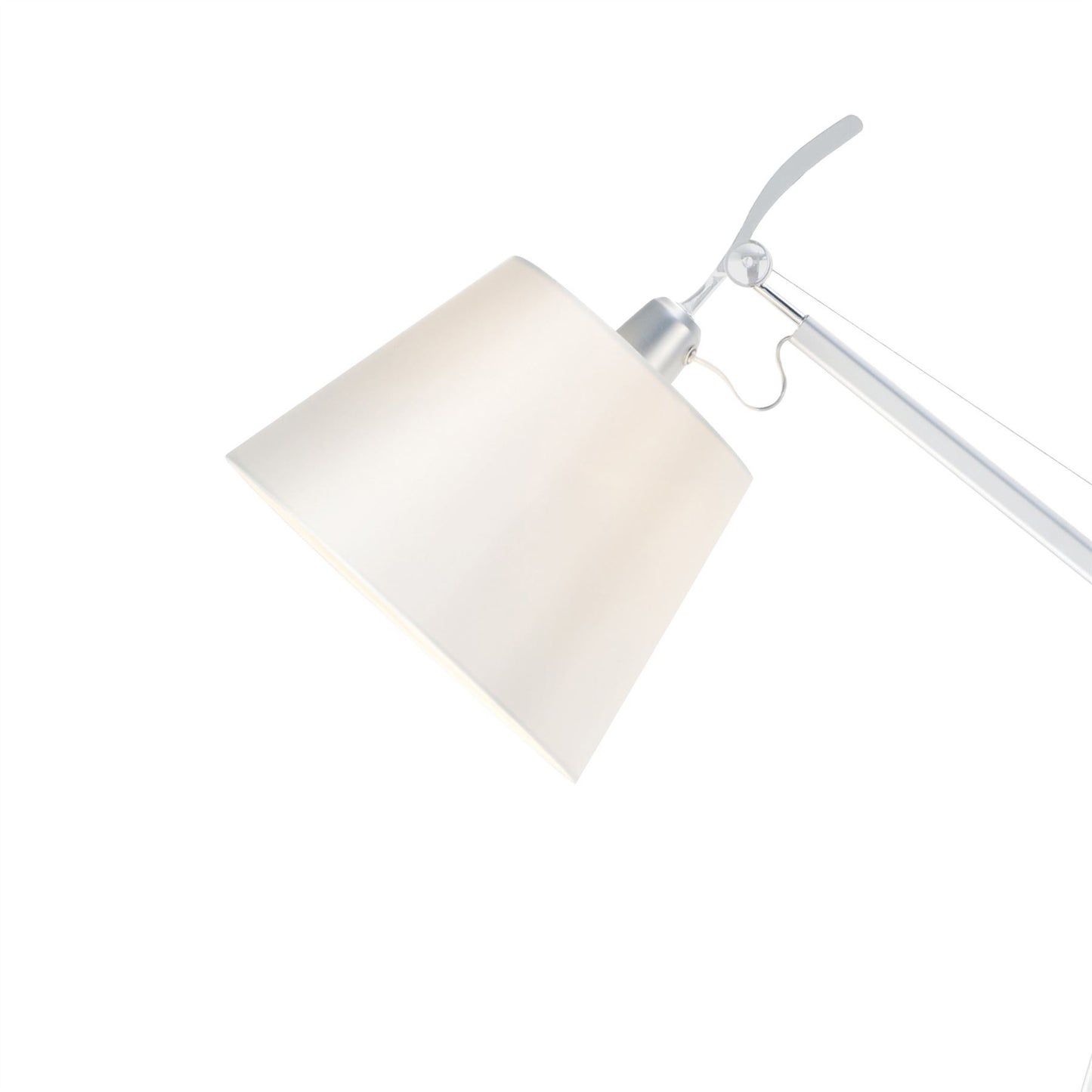 Deco Karis Adjustable Floor Lamp 1 Light E27 Silver/Polished Chrome c/w Cream Pearl Shade