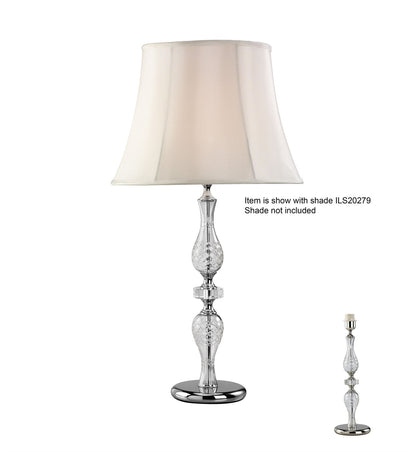 Diyas Albas Crystal Table Lamp WITHOUT SHADE 1 Light E27 Silver Finish