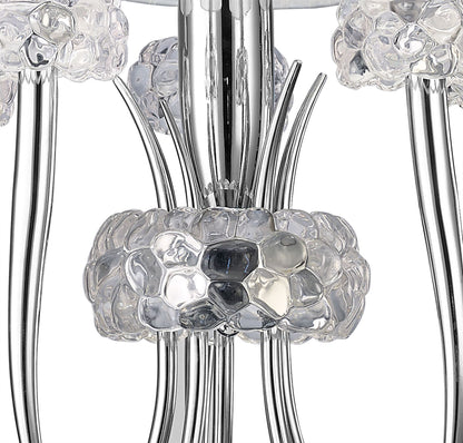 Mantra Loewe Slim Pendant 5 Light E14, Polished Chrome with White Shades