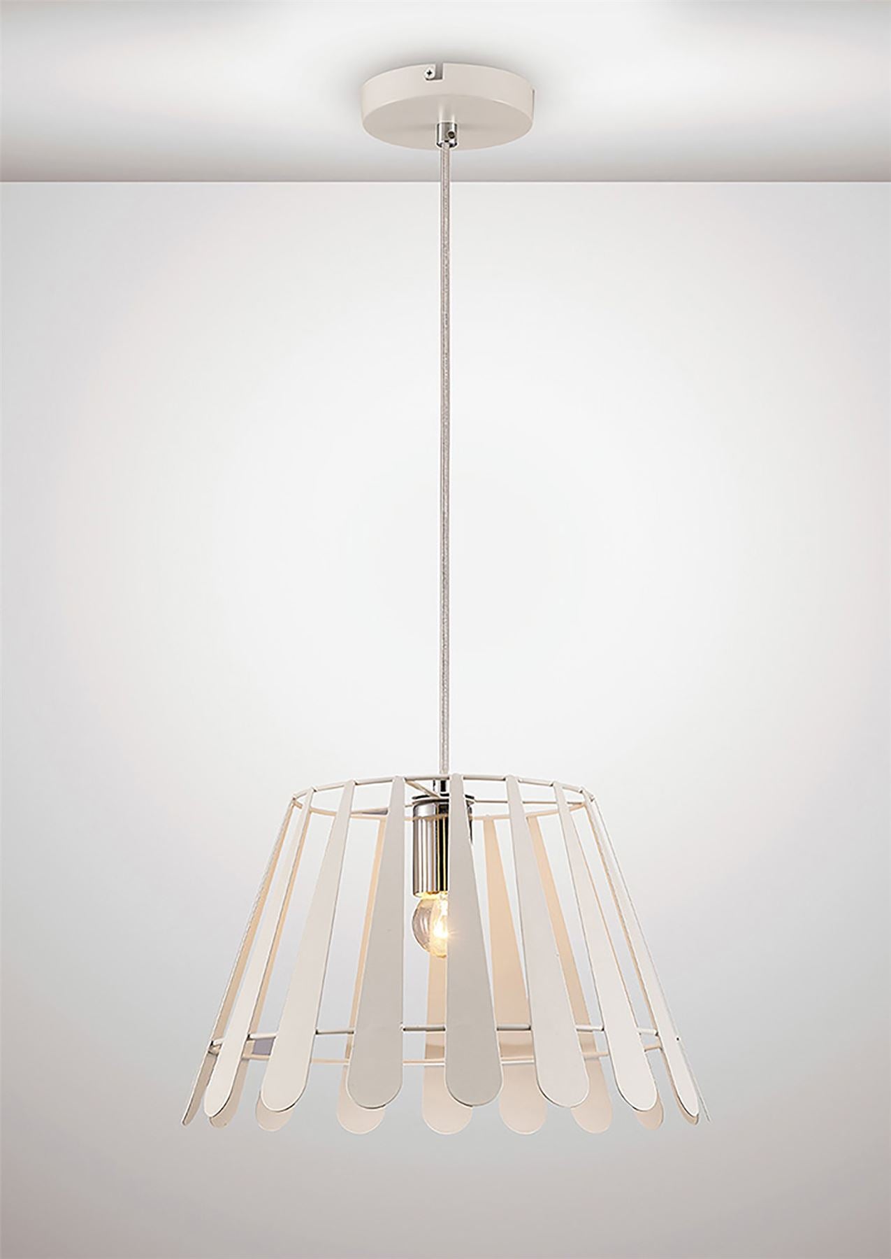 Deco Somerset Pendant 1 Light E27 White/Polished Chrome