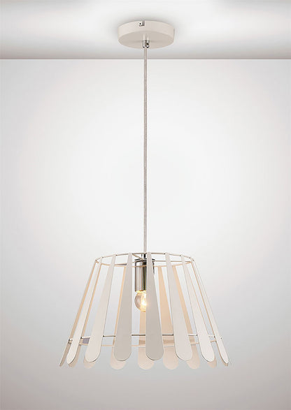 Deco Somerset Pendant 1 Light E27 White/Polished Chrome