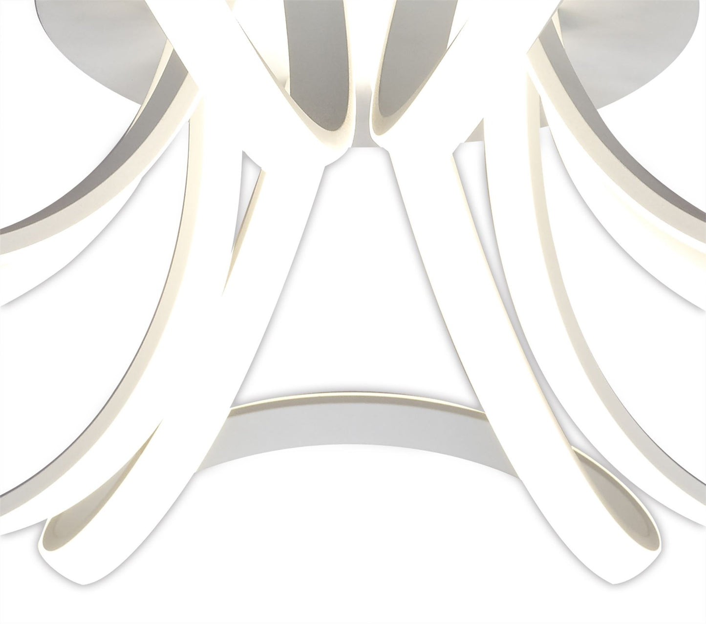 Mantra Knot Led Blanco M6037 Knot Blanco Ceiling 74cm Round 5 Looped Arms 60W LED 2800K, 4800lm, Dimmable, White/Frosted Acrylic, 3yrs Warranty - M6037 Ceiling