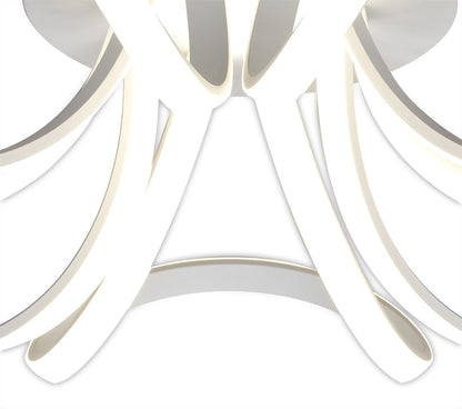 Mantra Knot Led Blanco M6037 Knot Blanco Ceiling 74cm Round 5 Looped Arms 60W LED 2800K, 4800lm, Dimmable, White/Frosted Acrylic, 3yrs Warranty - M6037 Ceiling