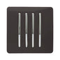 Trendi 4 Gang 2 Way Artistic Modern Glossy 10 Amp Rocker Tactile Light Switch Dark Brown
