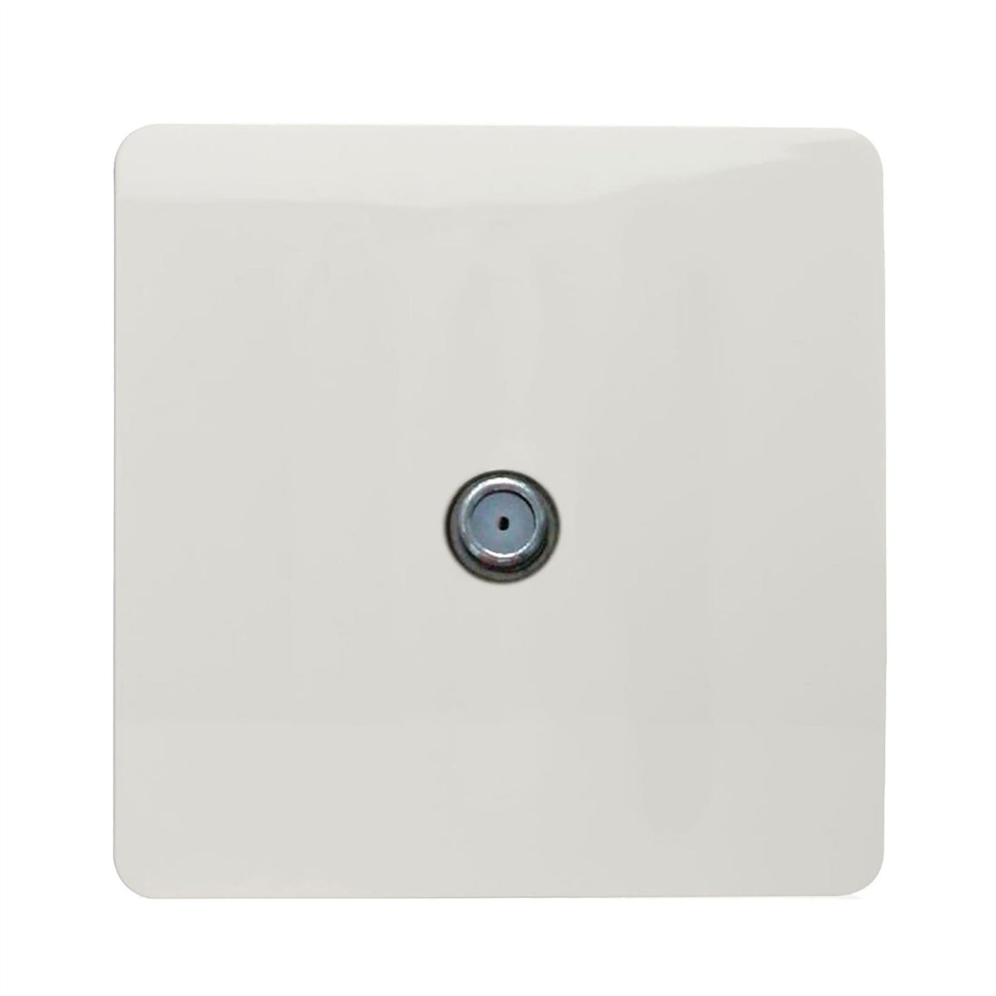 Trendi 1 Gang Modern Screwless Television Satellite Socket in White - ART-SATWH