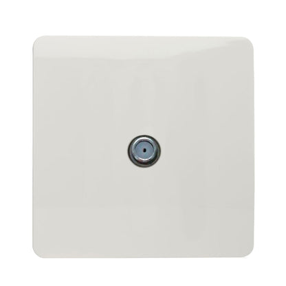 Trendi 1 Gang Modern Screwless Television Satellite Socket in White - ART-SATWH