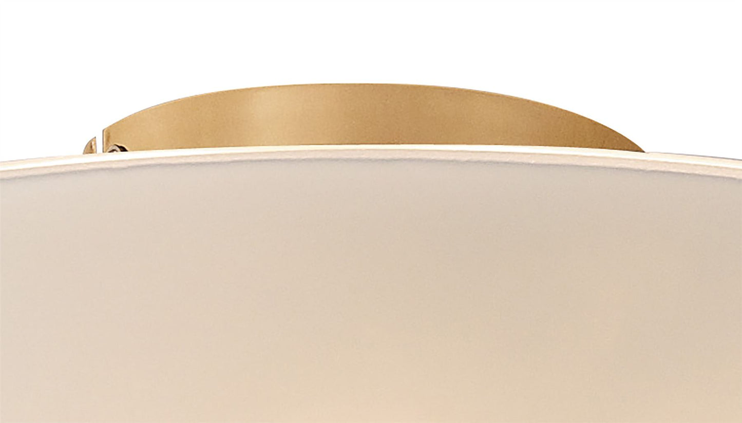 Diyas Amada 45cm Flush  6 Light G9, French Gold/Opal White Glass Ceiling Light Fitting
