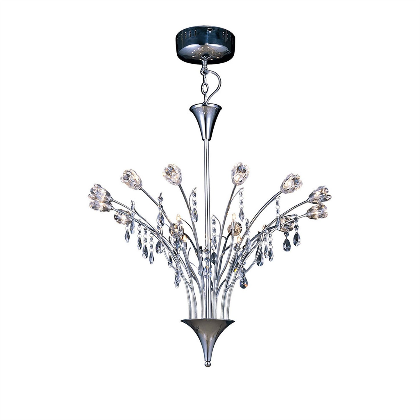 Diyas Bouquet 66cm  18 Light G4 Polished Chrome/Crystal, NOT LED/CFL Compatible Ceiling Pendant Light Fitting