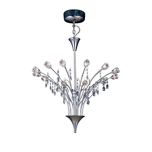 Diyas Bouquet 66cm  18 Light G4 Polished Chrome/Crystal, NOT LED/CFL Compatible Ceiling Pendant Light Fitting