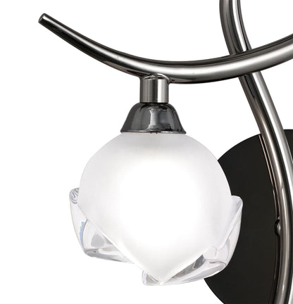 Mantra Fragma Wall Light Left Switched 1 Light G9, Black Chrome