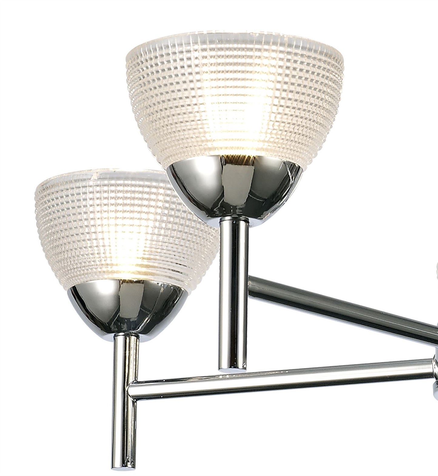 Deco Avalon Ceiling 5 Light G9 Pendant/Semi Ceiling Light, Polished Chrome with Clear Prismatic Glass