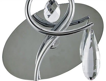 Mantra M5277 Louise Wall Light 1 Light E27 with White Shade Polished Chrome/Clear Crystal