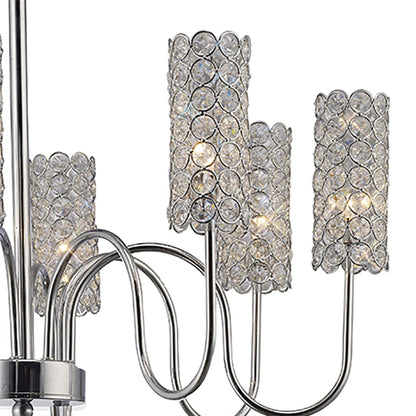 Diyas Martina 55cm  8 Light G4 Polished Chrome/Crystal, NOT LED/CFL Compatible Ceiling Pendant Light Fitting