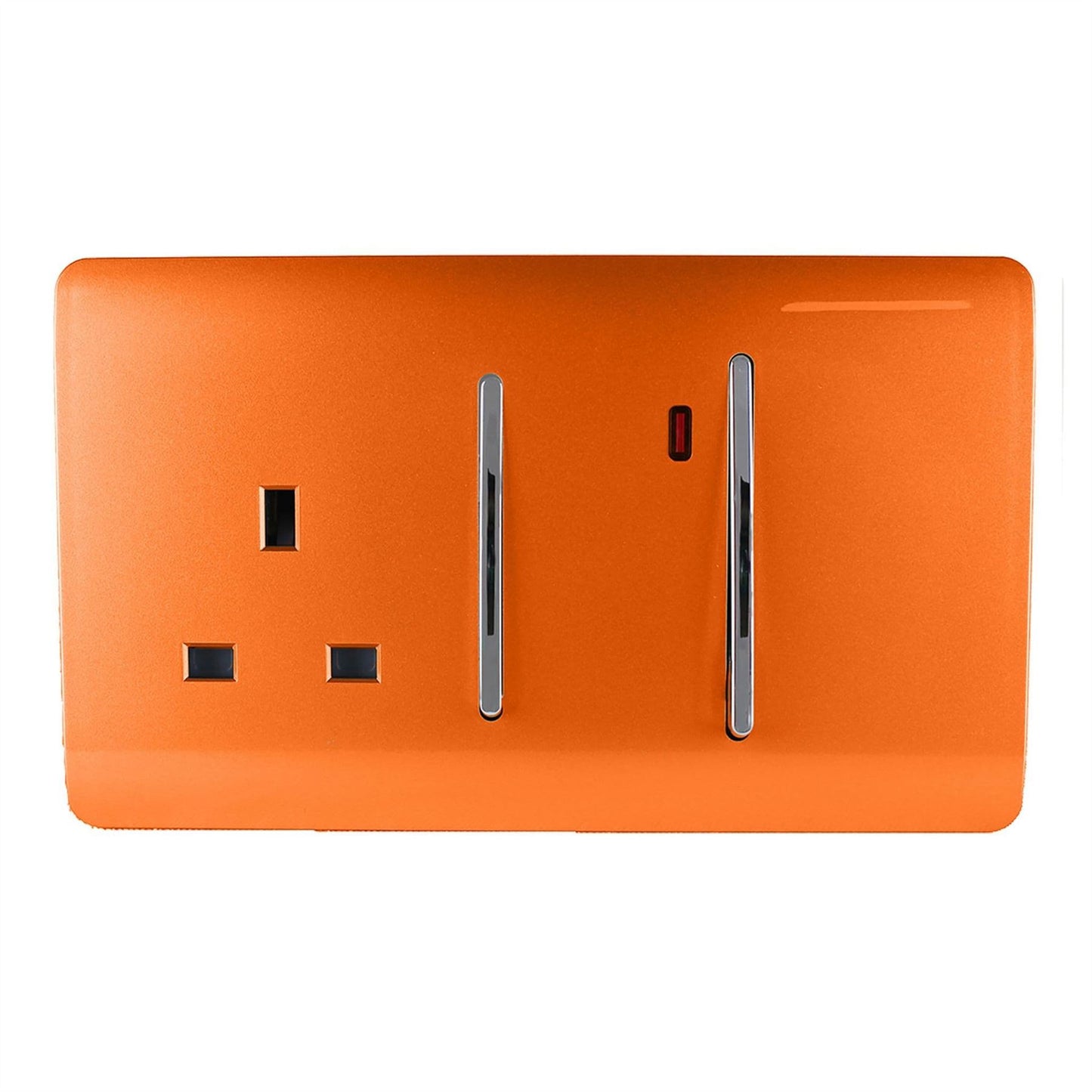 Trendi Artistic Modern Glossy 45 A Cooker Switch & Plug Socket Inc Neon Insert Orange
