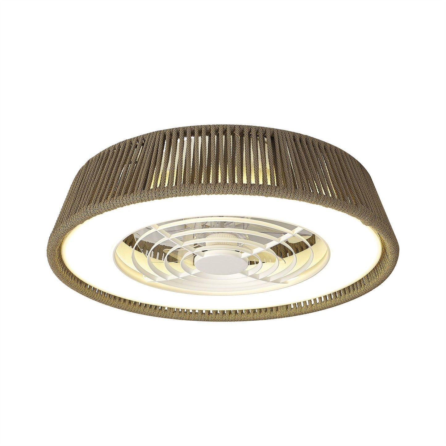Polinesia Nautica 64.5cm 70W LED Dimmable Ceiling Light With Built-In 35W DC Reversible Fan, Beige Oscu, 4200lm, 5yrs Warranty