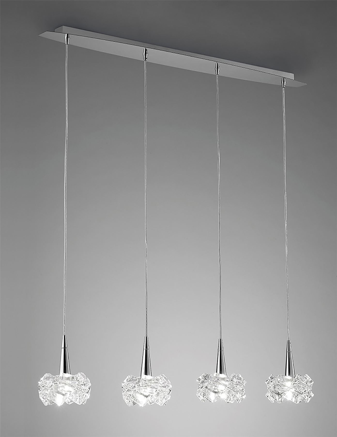 Mantra M3950 Artic Linear Pendant 4 Light G9 Line, Polished Chrome