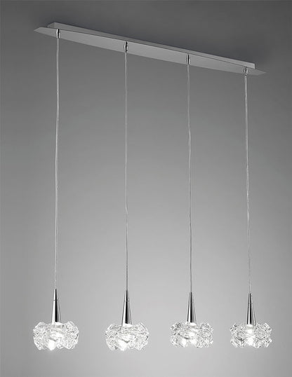 Mantra M3950 Artic Linear Pendant 4 Light G9 Line, Polished Chrome