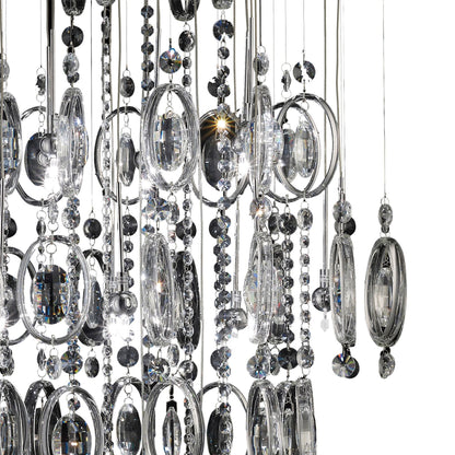 Diyas Solana 58cm  18 Light G4 Polished Chrome/Crystal, NOT LED/CFL Compatible Ceiling Pendant Light Fitting