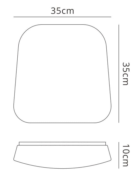 Mantra Fusion M3766 Quatro Ceiling/Wall 18W Medium LED 3000K, 1800lm, White Acrylic, 3yrs Warranty - M3766 Ceiling
