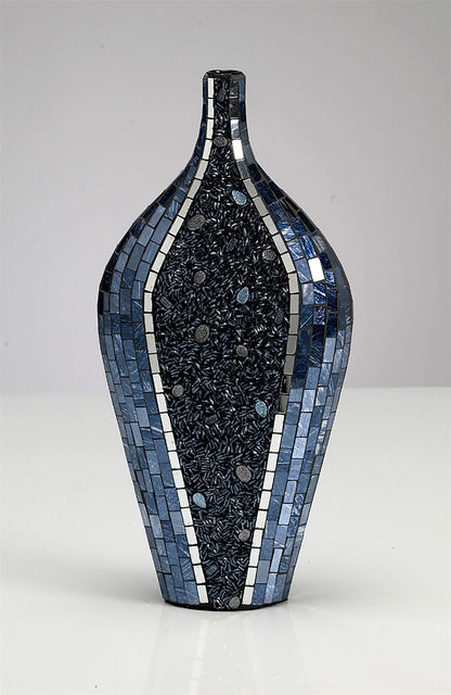 Diyas Home (DH) Sapphire Mosaic Vase Large Blue/Silver Mosaic