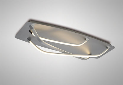 Mantra M5732 Papua Rectangular Flush LED Light 25W, 1900lm, 3000K Dimmable Polished Chrome/White Acrylic, 3yrs Warranty