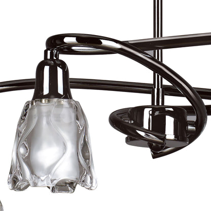 Mantra Amel 51cm Telescopic Convertible To Semi Flush 4 Light L1/SGU10, Black Chrome, CFL Lamps INCLUDED