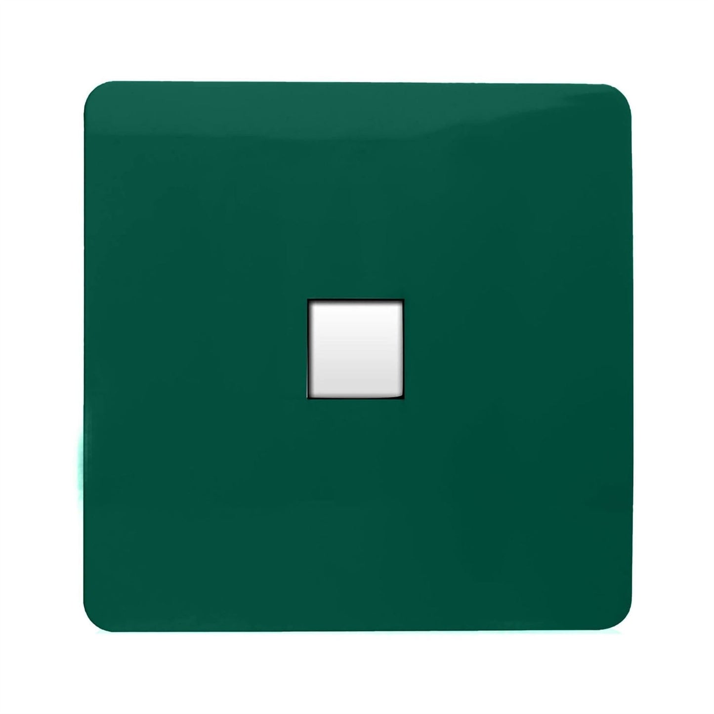 Trendi Artistic Modern Glossy Tactile RJ45 Cat 5e Ethernet Socket Dark Green