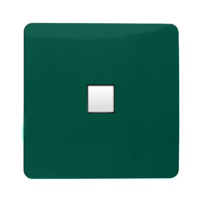 Trendi Artistic Modern Glossy Tactile RJ45 Cat 5e Ethernet Socket Dark Green