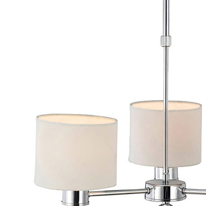 Diyas Polo 48cm  with White Shade 3 Light E27 Polished Chrome Ceiling Pendant Light Fitting