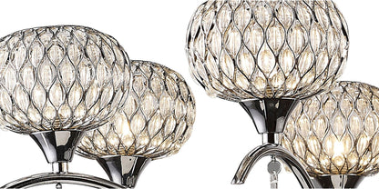 Diyas Chelsie 78cm  8 Light G9 Polished Chrome/Clear Beaded Glass Ceiling Pendant Light Fitting